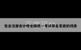 包含注册会计师全国统一考试报名系统的词条