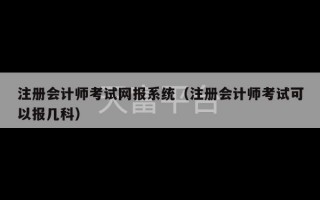 注册会计师考试网报系统（注册会计师考试可以报几科）