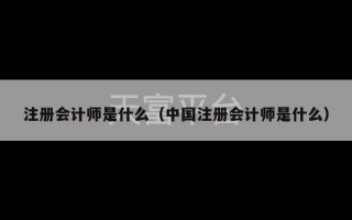 注册会计师是什么（中国注册会计师是什么）