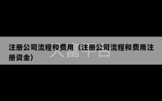 注册公司流程和费用（注册公司流程和费用注册资金）