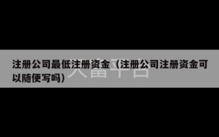 注册公司最低注册资金（注册公司注册资金可以随便写吗）