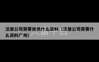 注册公司需要提供什么资料（注册公司需要什么资料广州）