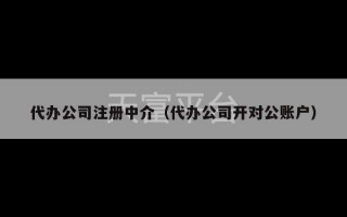 代办公司注册中介（代办公司开对公账户）