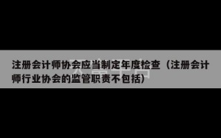 注册会计师协会应当制定年度检查（注册会计师行业协会的监管职责不包括）