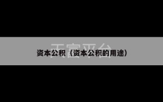 资本公积（资本公积的用途）