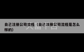 自己注册公司流程（自己注册公司流程是怎么样的）