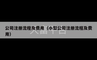 公司注册流程及费用（小型公司注册流程及费用）