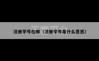 注册学号在哪（注册学号是什么意思）