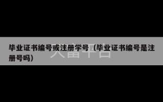 毕业证书编号或注册学号（毕业证书编号是注册号吗）