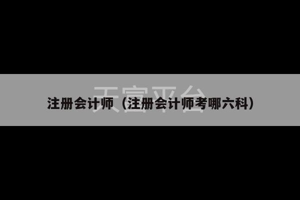 注册会计师（注册会计师考哪六科）-第1张图片-天富注册【会员登录平台】天富服装