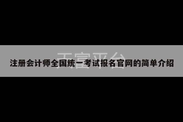 注册会计师全国统一考试报名官网的简单介绍-第1张图片-天富注册【会员登录平台】天富服装