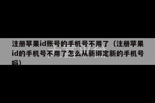 注册苹果id账号的手机号不用了（注册苹果id的手机号不用了怎么从新绑定新的手机号吗）-第1张图片-天富注册【会员登录平台】天富服装